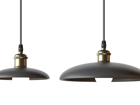 Nordic Wood Chandelier Single Head Bedside Pendant Lamp 3D Model
