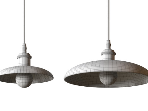 Nordic Wood Chandelier Single Head Bedside Pendant Lamp 3D Model