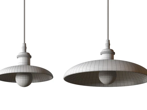 Nordic Wood Chandelier Single Head Bedside Pendant Lamp 3D Model