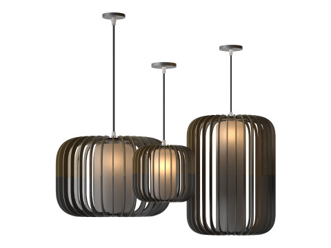 Nordic Wooden Pendant Lamp 3D Model