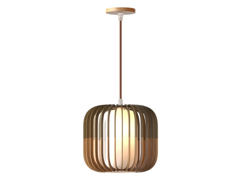 Nordic Wooden Pendant Lamp 3D Model