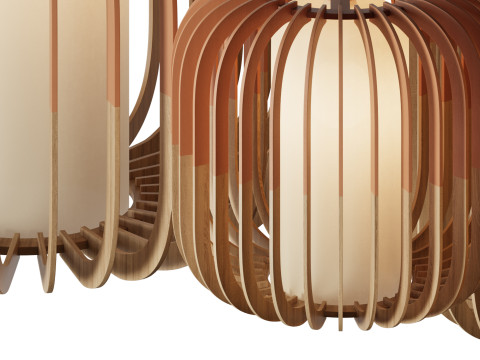 Nordic Wooden Pendant Lamp 3D Model