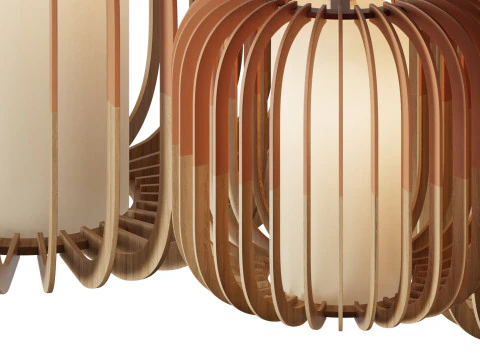 Nordic Wooden Pendant Lamp 3D Model