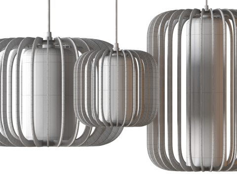 Nordic Wooden Pendant Lamp 3D Model
