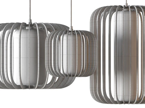 Nordic Wooden Pendant Lamp 3D Model