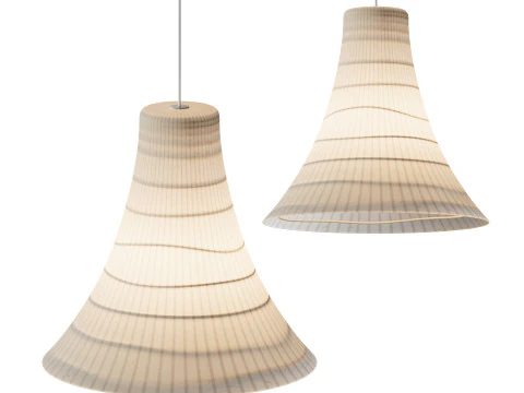 Ilumina&ccedil;&atilde;o pendente estilo japon&ecirc;s Modelo 3D