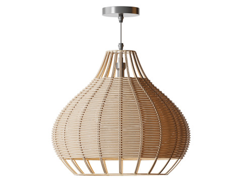 Rattan Pendant Lampshade Wicker Chandelier 3D Model