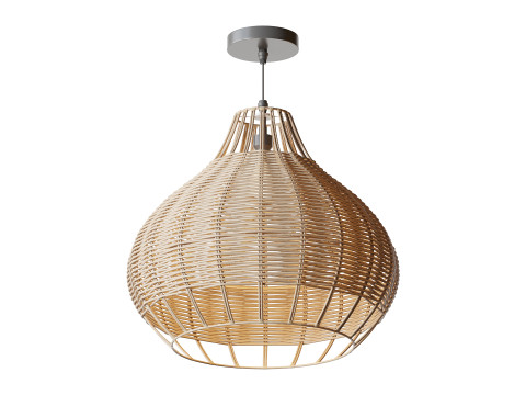 Rattan Pendant Lampshade Wicker Chandelier 3D Model