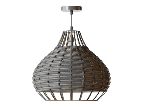 Rattan Pendant Lampshade Wicker Chandelier 3D Model