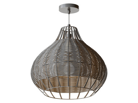 Rattan Pendant Lampshade Wicker Chandelier 3D Model