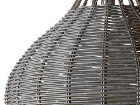 Rattan Pendant Lampshade Wicker Chandelier 3D Model