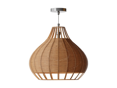 Rattan Pendant Lampshade Wicker Chandelier 3D Model