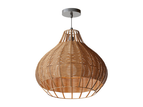 Rattan Pendant Lampshade Wicker Chandelier 3D Model
