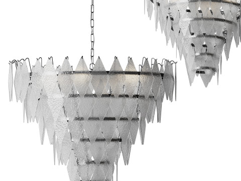 Rhombus Chandelier Antique Brass L light 3D Model