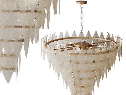 Rhombus Chandelier Antique Brass L light 3D Model
