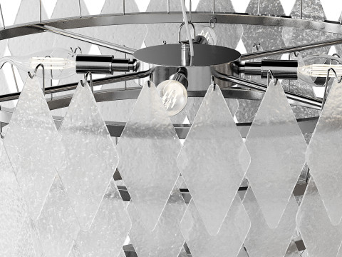 Rhombus Chandelier Antique Brass L light 3D Model