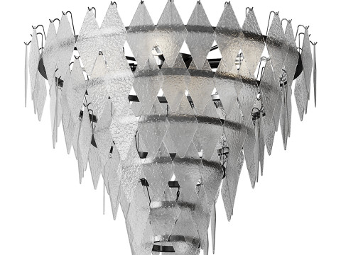 Rhombus Chandelier Antique Brass L light 3D Model