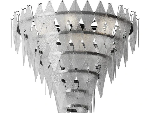 Rhombus Chandelier Antique Brass L light 3D Model