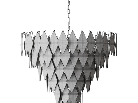 Rhombus Chandelier Antique Brass L light 3D Model