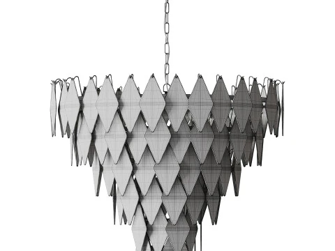Rhombus Chandelier Antique Brass L light 3D Model