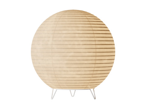 Round LED Japanese Style Lantern Rice Paper Desk Lamp 3Dモデル