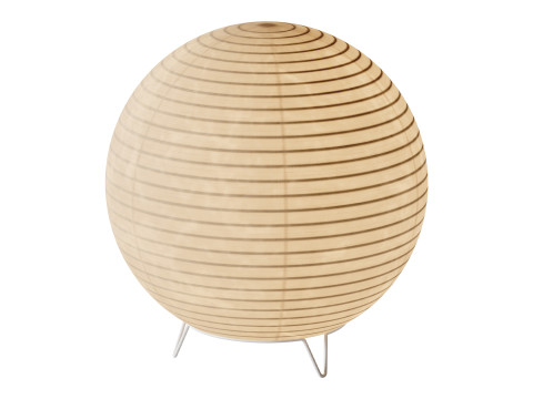 Round LED Japanese Style Lantern Rice Paper Desk Lamp 3Dモデル