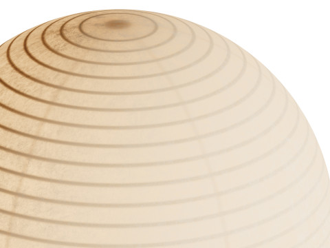 Round LED Japanese Style Lantern Rice Paper Desk Lamp 3Dモデル
