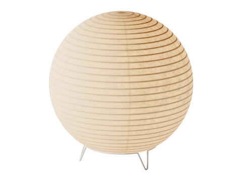 Round LED Japanese Style Lantern Rice Paper Desk Lamp 3Dモデル