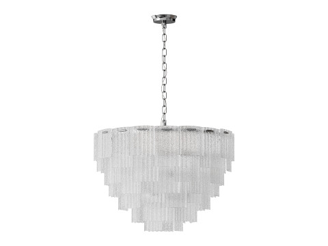 Round pendant chandelier made of ribbed glass light 3D 모델