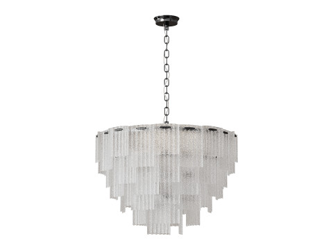 Round pendant chandelier made of ribbed glass light 3D 모델