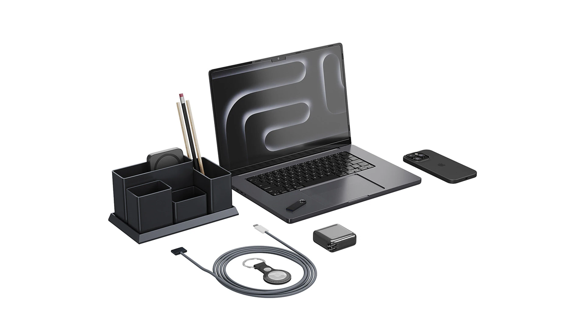 Conjunto de equipamentos Apple 01 Modelo 3D .c4d .max .obj .3ds .fbx .stl .blend 