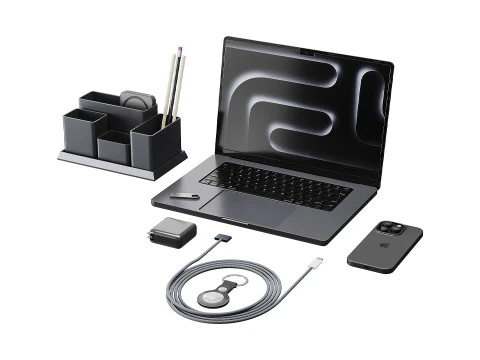 Conjunto de equipamentos Apple 01 Modelo 3D