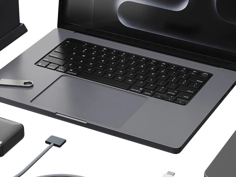 Conjunto de equipamentos Apple 01 Modelo 3D