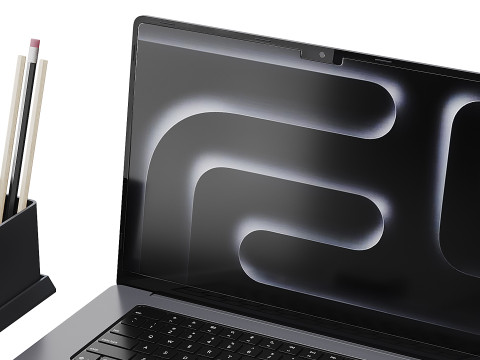 Set of Apple equipment 01 3D 모델
