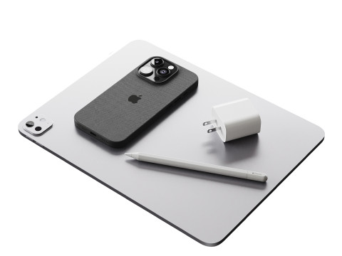 Set of Apple equipment 02 3D 모델