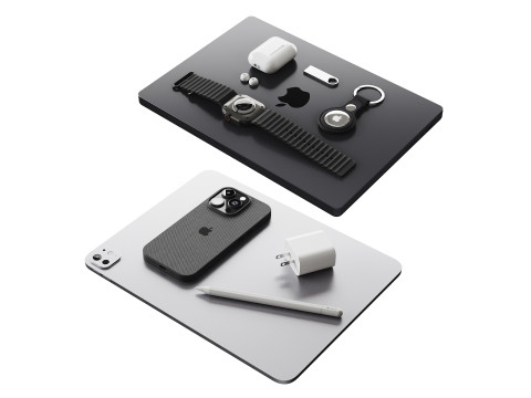 Set of Apple equipment 02 3D 모델