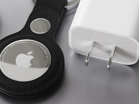 Set of Apple equipment 02 3D 모델