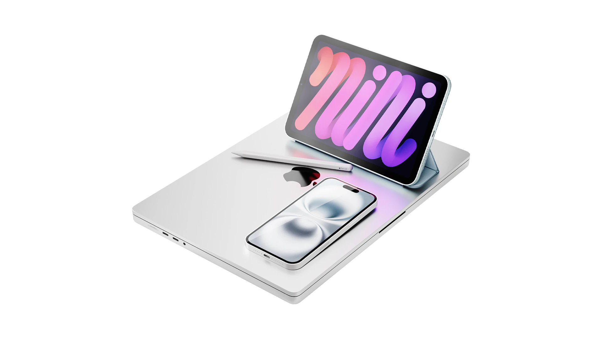 Set of Apple equipment 03 3D Model .c4d .max .obj .3ds .fbx .stl .blend 