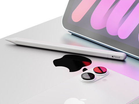 Set of Apple equipment 03 3D 모델