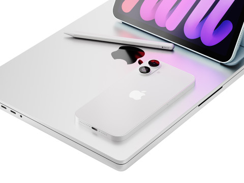 Set of Apple equipment 03 3D 모델