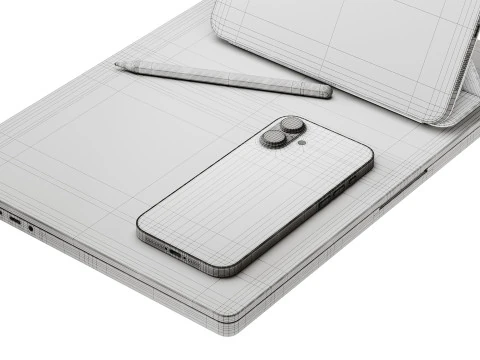 Set of Apple equipment 03 3D Model