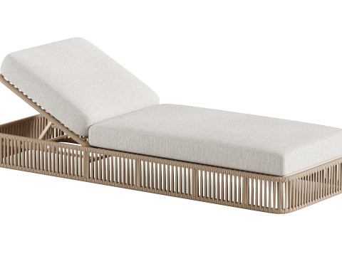 High quality sun lounger makes it comfortable with aluminum frame with woven rope and includes sun p Model 3D