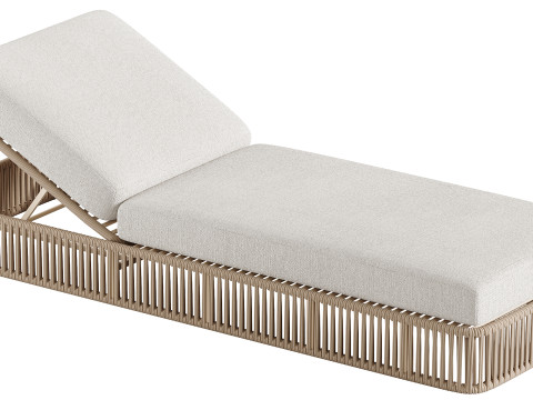High quality sun lounger makes it comfortable with aluminum frame with woven rope and includes sun p Modello 3D