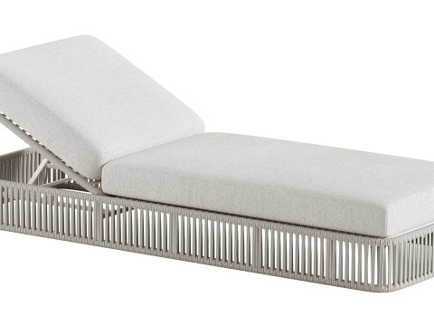 High quality sun lounger makes it comfortable with aluminum frame with woven rope and includes sun p Modello 3D