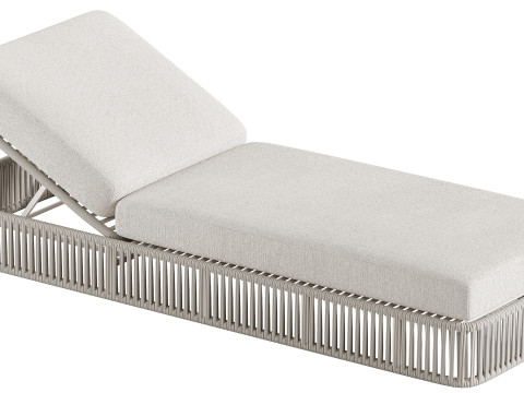 High quality sun lounger makes it comfortable with aluminum frame with woven rope and includes sun p Modello 3D