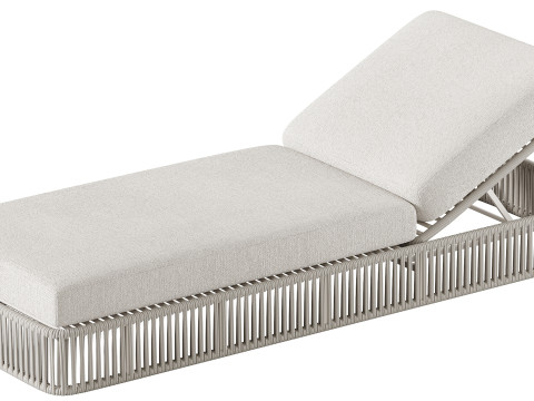 High quality sun lounger makes it comfortable with aluminum frame with woven rope and includes sun p Modello 3D