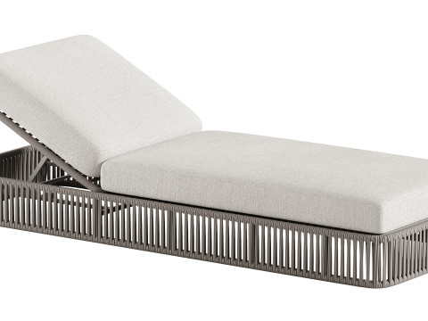 High quality sun lounger makes it comfortable with aluminum frame with woven rope and includes sun p Modello 3D