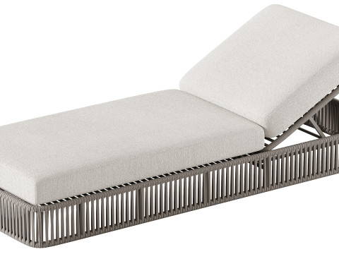 High quality sun lounger makes it comfortable with aluminum frame with woven rope and includes sun p Modello 3D