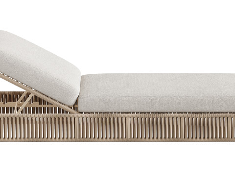 High quality sun lounger makes it comfortable with aluminum frame with woven rope and includes sun p Modello 3D