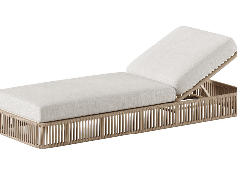 High quality sun lounger makes it comfortable with aluminum frame with woven rope and includes sun p Modello 3D